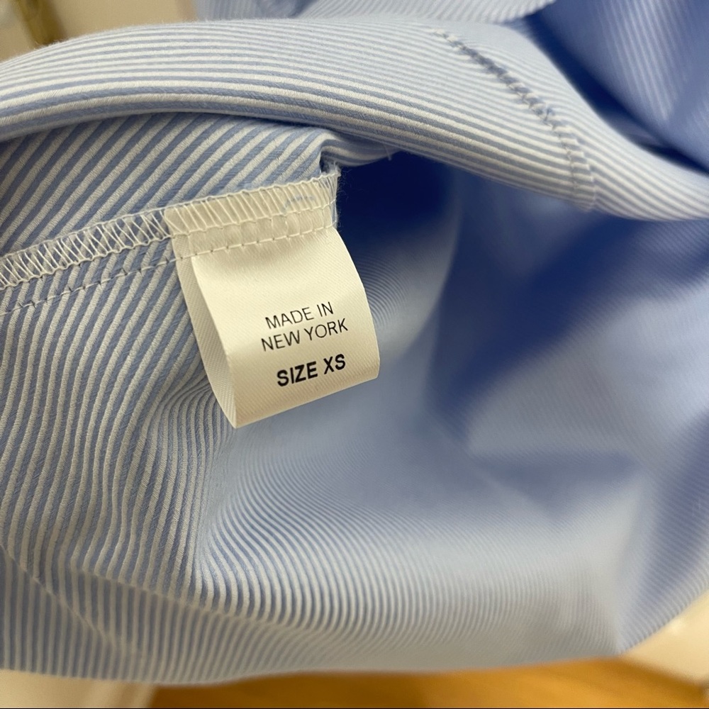 Petersyn Arabella Ruffled One Shoulder Light Blue & White Stripe Blouse Top - Picture 8 of 10